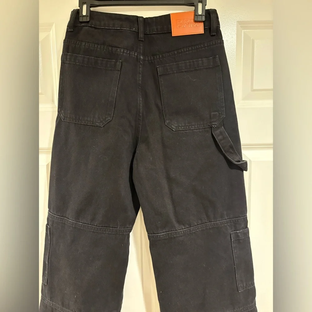 Princess Polly Wide Leg Cargo Black Pants Size 6 NWOT - Picture 3 of 6